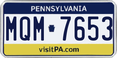 PA license plate MQM7653