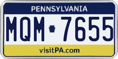 PA license plate MQM7655