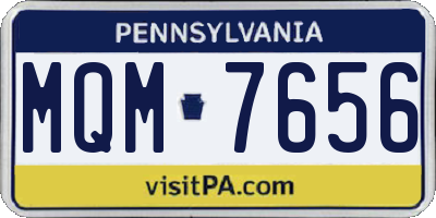 PA license plate MQM7656