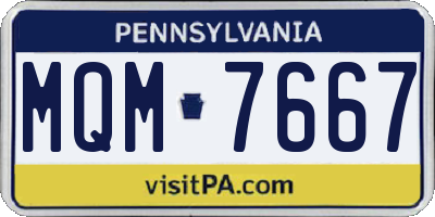 PA license plate MQM7667