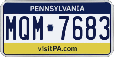 PA license plate MQM7683