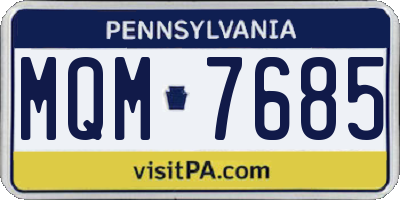 PA license plate MQM7685