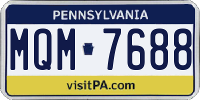 PA license plate MQM7688