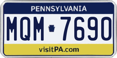 PA license plate MQM7690