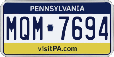 PA license plate MQM7694