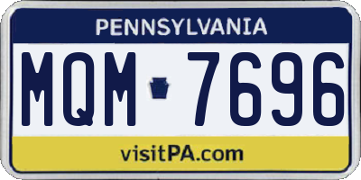 PA license plate MQM7696
