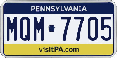 PA license plate MQM7705