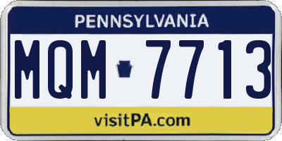 PA license plate MQM7713