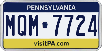 PA license plate MQM7724