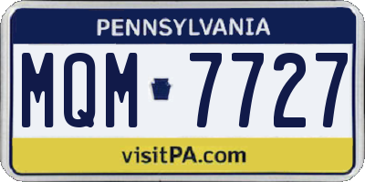 PA license plate MQM7727