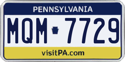 PA license plate MQM7729