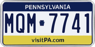 PA license plate MQM7741