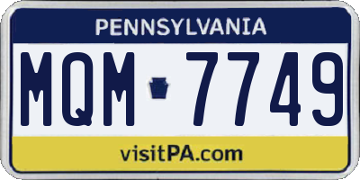 PA license plate MQM7749