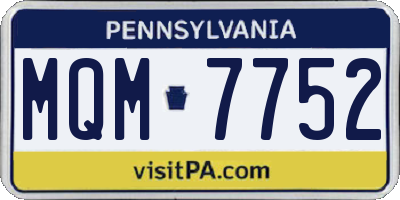 PA license plate MQM7752