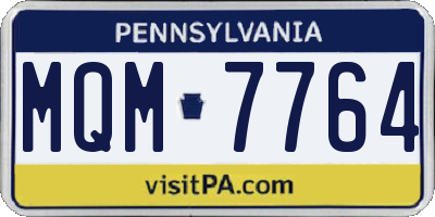 PA license plate MQM7764