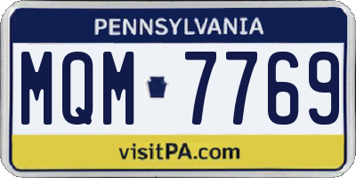 PA license plate MQM7769