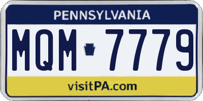 PA license plate MQM7779