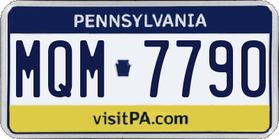 PA license plate MQM7790