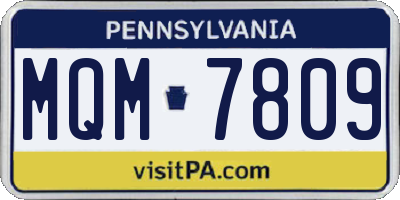 PA license plate MQM7809