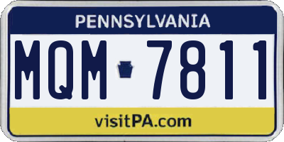 PA license plate MQM7811
