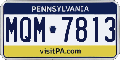 PA license plate MQM7813