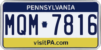 PA license plate MQM7816