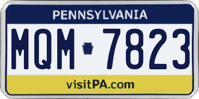 PA license plate MQM7823