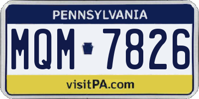 PA license plate MQM7826