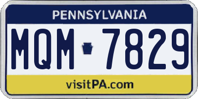PA license plate MQM7829