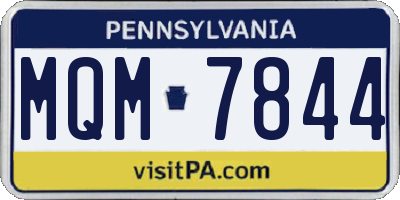 PA license plate MQM7844