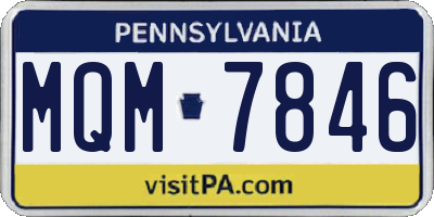 PA license plate MQM7846