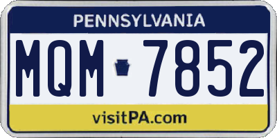 PA license plate MQM7852