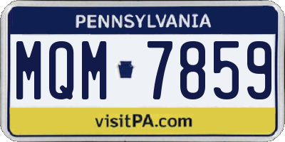 PA license plate MQM7859