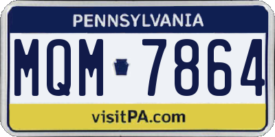 PA license plate MQM7864