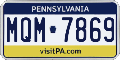 PA license plate MQM7869