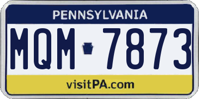 PA license plate MQM7873