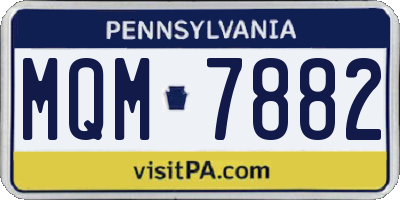 PA license plate MQM7882
