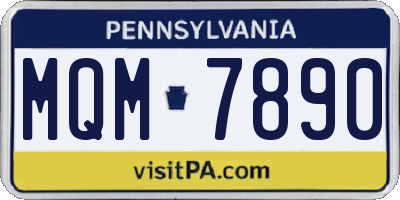 PA license plate MQM7890