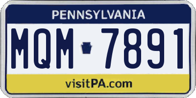 PA license plate MQM7891