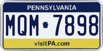 PA license plate MQM7898