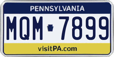 PA license plate MQM7899