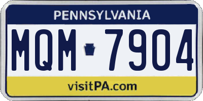 PA license plate MQM7904