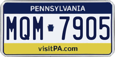 PA license plate MQM7905