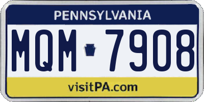 PA license plate MQM7908