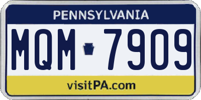 PA license plate MQM7909