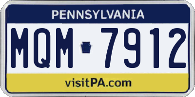 PA license plate MQM7912