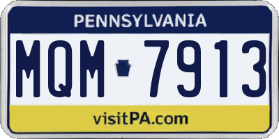PA license plate MQM7913