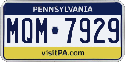 PA license plate MQM7929