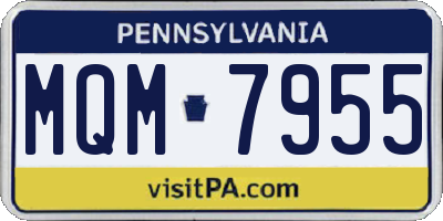 PA license plate MQM7955