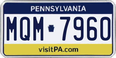 PA license plate MQM7960